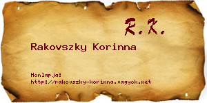 Rakovszky Korinna névjegykártya